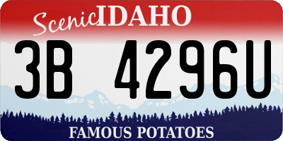ID license plate 3B4296U
