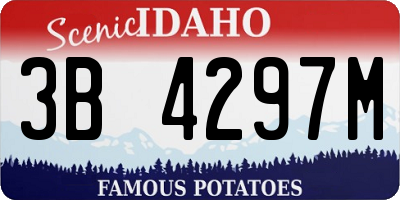 ID license plate 3B4297M