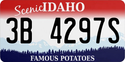 ID license plate 3B4297S