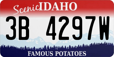 ID license plate 3B4297W