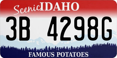 ID license plate 3B4298G