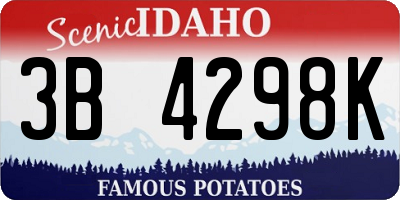 ID license plate 3B4298K