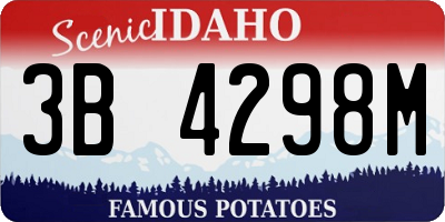 ID license plate 3B4298M
