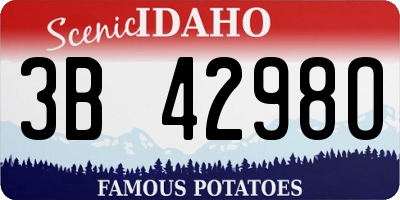 ID license plate 3B4298O