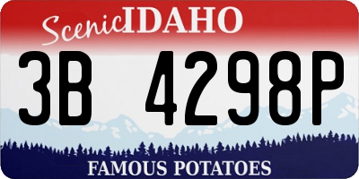 ID license plate 3B4298P