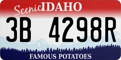 ID license plate 3B4298R