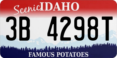 ID license plate 3B4298T