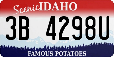 ID license plate 3B4298U