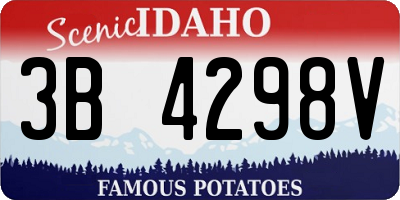 ID license plate 3B4298V