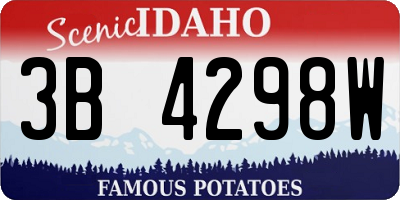 ID license plate 3B4298W