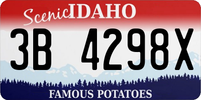 ID license plate 3B4298X