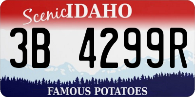 ID license plate 3B4299R