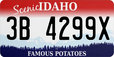 ID license plate 3B4299X