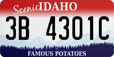 ID license plate 3B4301C