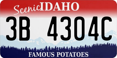 ID license plate 3B4304C