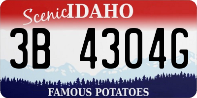 ID license plate 3B4304G