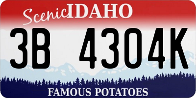 ID license plate 3B4304K