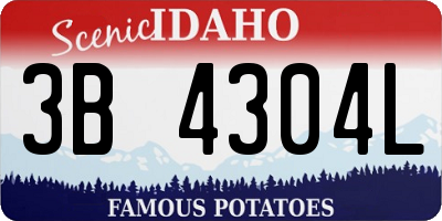 ID license plate 3B4304L