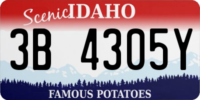 ID license plate 3B4305Y