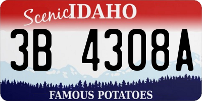 ID license plate 3B4308A