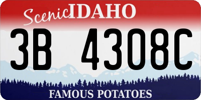 ID license plate 3B4308C