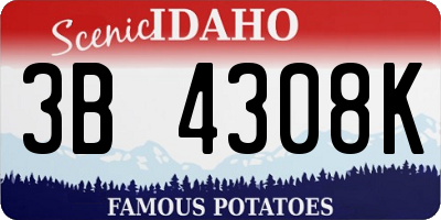ID license plate 3B4308K