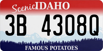 ID license plate 3B4308Q