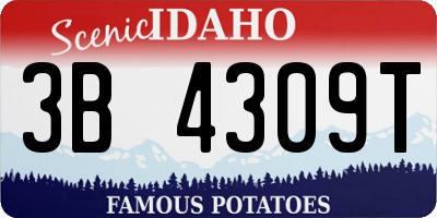 ID license plate 3B4309T