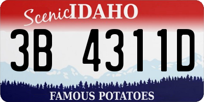 ID license plate 3B4311D