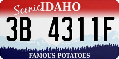 ID license plate 3B4311F