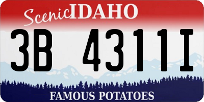 ID license plate 3B4311I