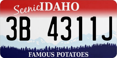 ID license plate 3B4311J