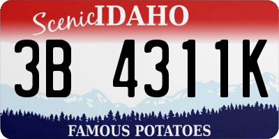 ID license plate 3B4311K