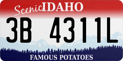 ID license plate 3B4311L