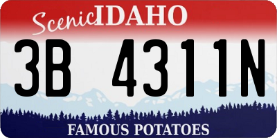 ID license plate 3B4311N