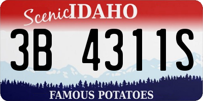 ID license plate 3B4311S