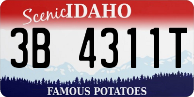 ID license plate 3B4311T