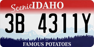 ID license plate 3B4311Y