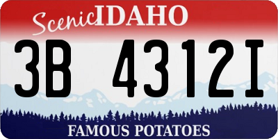 ID license plate 3B4312I