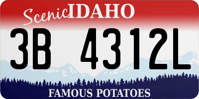 ID license plate 3B4312L