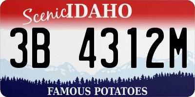 ID license plate 3B4312M