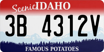ID license plate 3B4312V