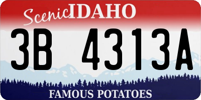 ID license plate 3B4313A