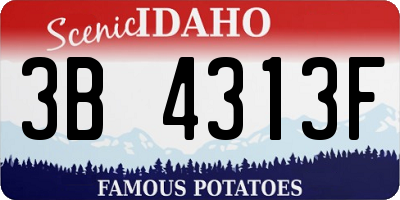 ID license plate 3B4313F