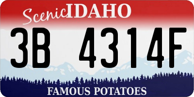ID license plate 3B4314F