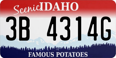 ID license plate 3B4314G