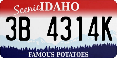 ID license plate 3B4314K