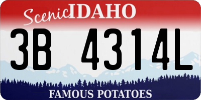 ID license plate 3B4314L