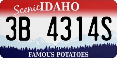 ID license plate 3B4314S
