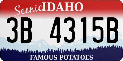 ID license plate 3B4315B